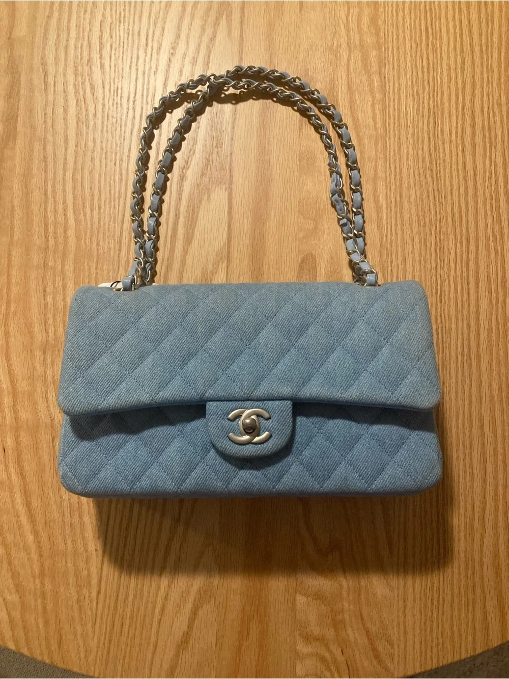 CHANEL Denim Quilted Medium Double Flap
